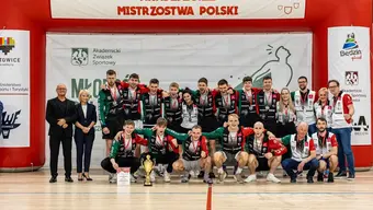 Image of the AGH University volleyball team at the Polish Academic Championship