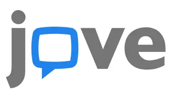 Logo of 'jove' with letter 'o' in the form of a speech bubble