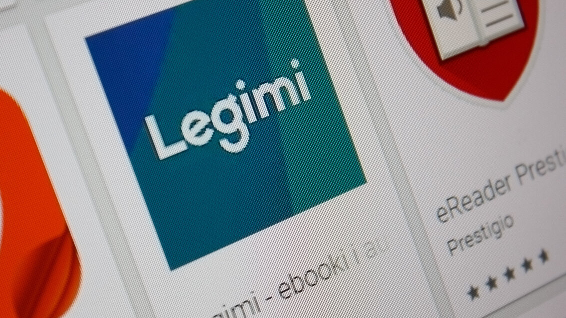 An image of a screen displaying an app store page with the logo of Legimi